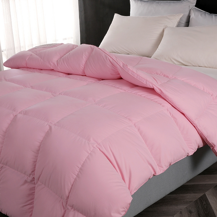 91家纺网 家纺一手货源 找家纺 呆头鹅羽绒工厂店 2025新款100支全棉磨毛刺绣款羽绒被 白鹅绒鸭绒被子被芯羽绒工厂店 粉色