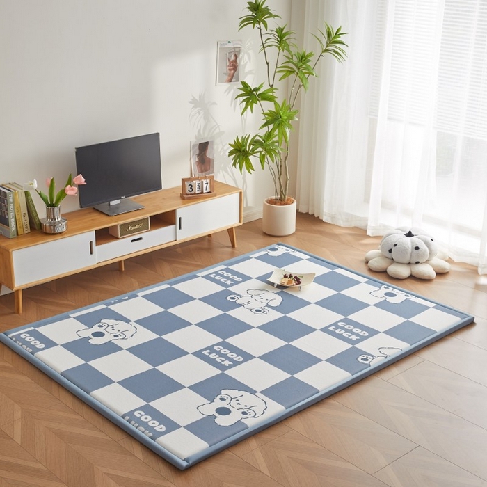 91家纺网 家纺一手货源 找家纺 （总）薇梦蚊帐 2025新款凉感丝印花地垫爬爬垫儿童垫学生垫