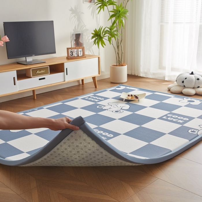 91家纺网 家纺一手货源 找家纺 （总）薇梦蚊帐 2025新款凉感丝印花地垫爬爬垫儿童垫学生垫