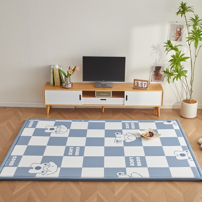 91家纺网 家纺一手货源 找家纺 （总）薇梦蚊帐 2025新款凉感丝印花地垫爬爬垫儿童垫学生垫