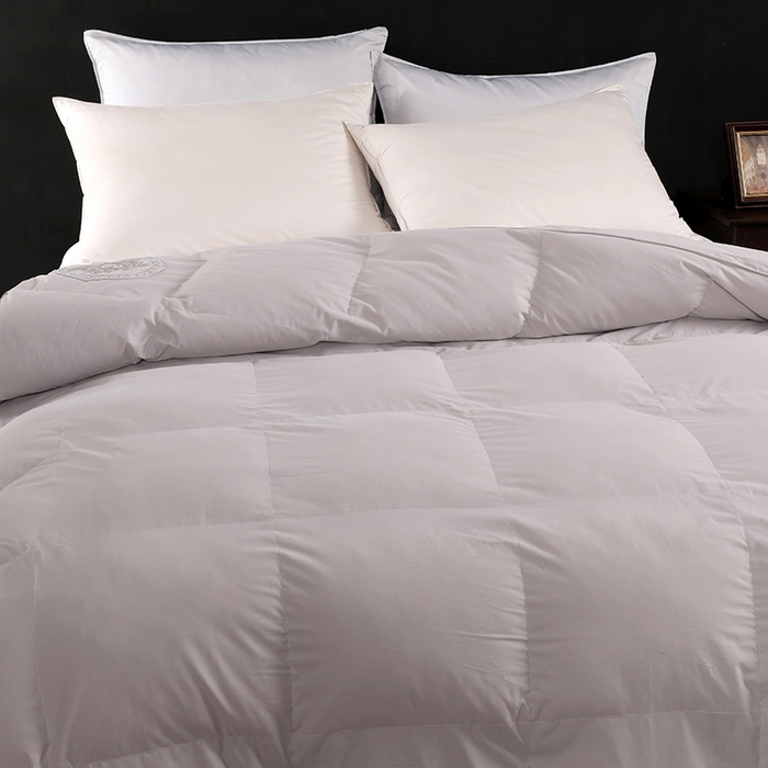 91家纺网 家纺一手货源 找家纺 呆头鹅羽绒工厂店 2025新款100支全棉磨毛刺绣款羽绒被 白鹅绒鸭绒被子被芯羽绒工厂店 灰色