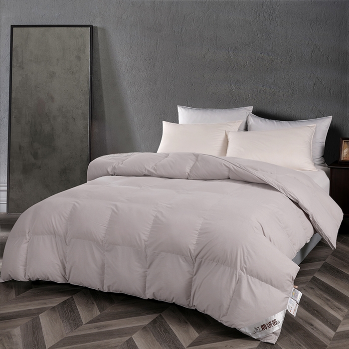 91家纺网 家纺一手货源 找家纺 呆头鹅羽绒工厂店 2025新款100支全棉磨毛刺绣款羽绒被 白鹅绒鸭绒被子被芯羽绒工厂店 灰色