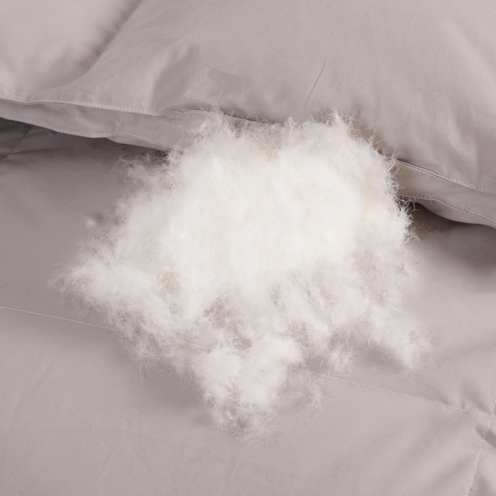 91家纺网 家纺一手货源 找家纺 呆头鹅羽绒工厂店 2025新款100支全棉磨毛刺绣款羽绒被 白鹅绒鸭绒被子被芯羽绒工厂店 灰色