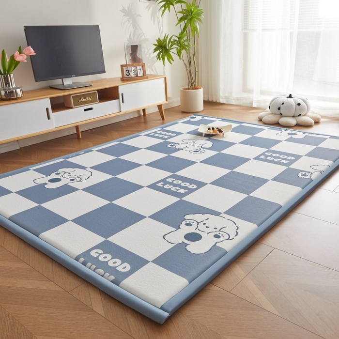 91家纺网 家纺一手货源 找家纺 （总）薇梦蚊帐 2025新款凉感丝印花地垫爬爬垫儿童垫学生垫