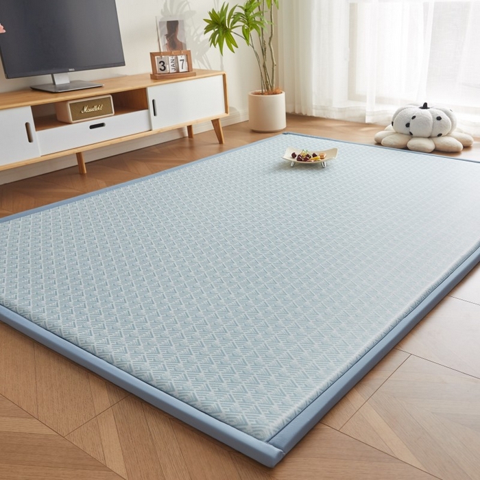 91家纺网 家纺一手货源 找家纺 （总）薇梦蚊帐 2025新款凉感丝印花地垫爬爬垫儿童垫学生垫