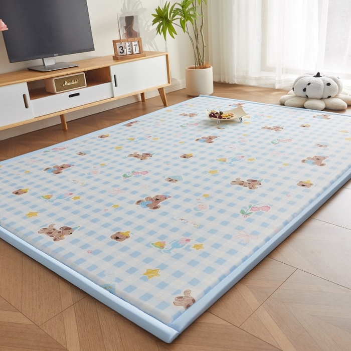 91家纺网 家纺一手货源 找家纺 （总）薇梦蚊帐 2025新款凉感丝印花地垫爬爬垫儿童垫学生垫