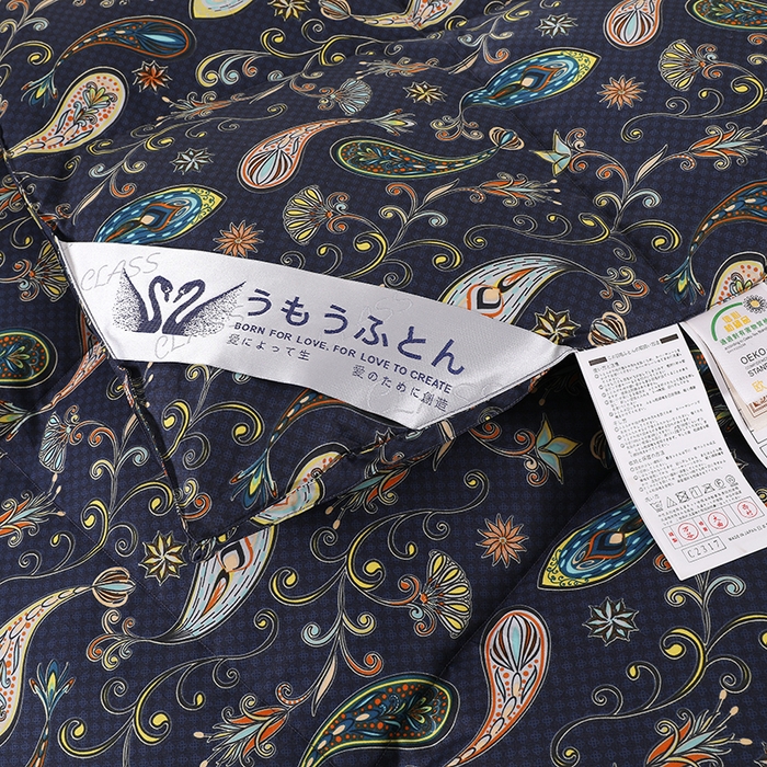 91家纺网 家纺一手货源 找家纺 呆头鹅羽绒工厂店 2025新款100支全棉印花羽绒被 白鹅绒鸭绒被子被芯羽绒工厂店 小轻奢宝石蓝