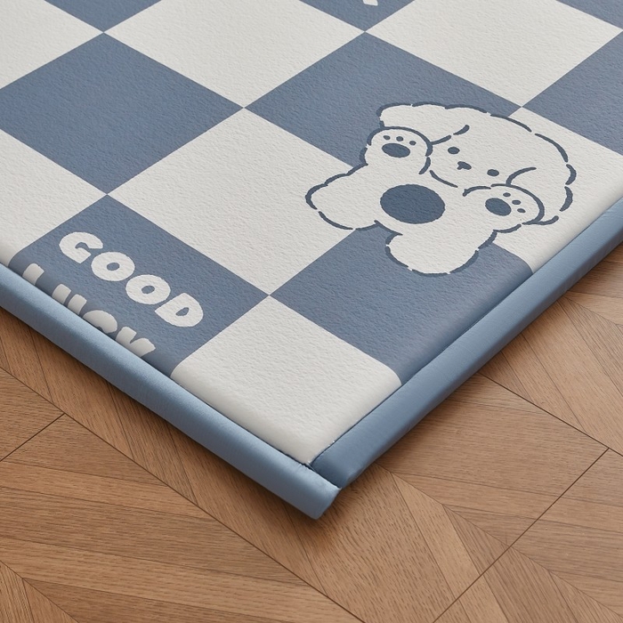 91家纺网 家纺一手货源 找家纺 薇梦蚊帐 2025新款凉感丝印花地垫 小奶狗