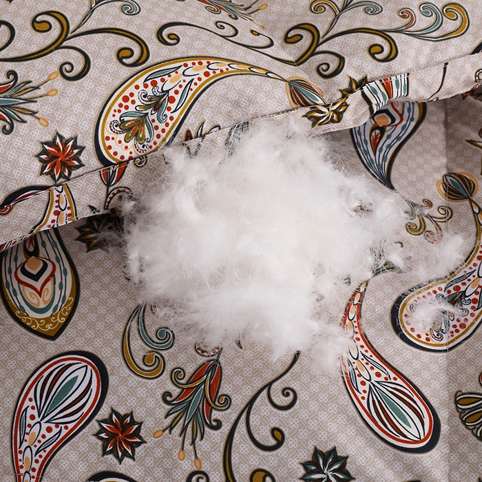 91家纺网 家纺一手货源 找家纺 呆头鹅羽绒工厂店 2025新款100支全棉印花羽绒被 白鹅绒鸭绒被子被芯羽绒工厂店 小轻奢米黄