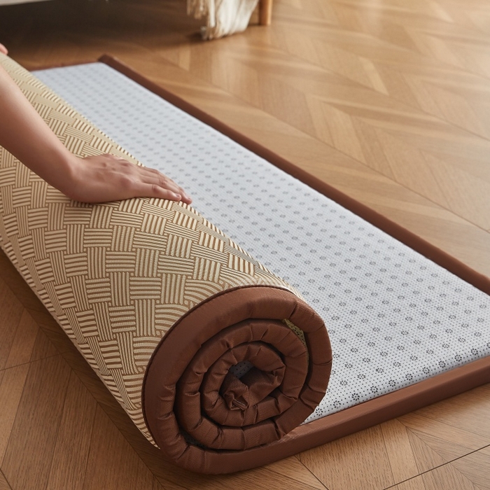 91家纺网 家纺一手货源 找家纺 薇梦蚊帐 2025新款凉感丝印花地垫 饼干格