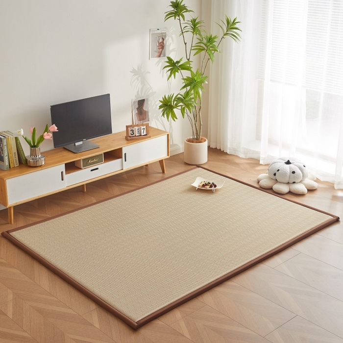 91家纺网 家纺一手货源 找家纺 薇梦蚊帐 2025新款凉感丝印花地垫 饼干格