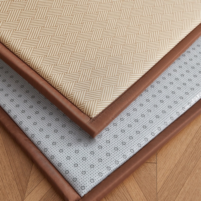 91家纺网 家纺一手货源 找家纺 薇梦蚊帐 2025新款凉感丝印花地垫 饼干格