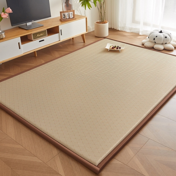 91家纺网 家纺一手货源 找家纺 薇梦蚊帐 2025新款凉感丝印花地垫 饼干格