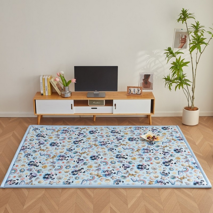 91家纺网 家纺一手货源 找家纺 薇梦蚊帐 2025新款凉感丝印花地垫 浪漫熊宝