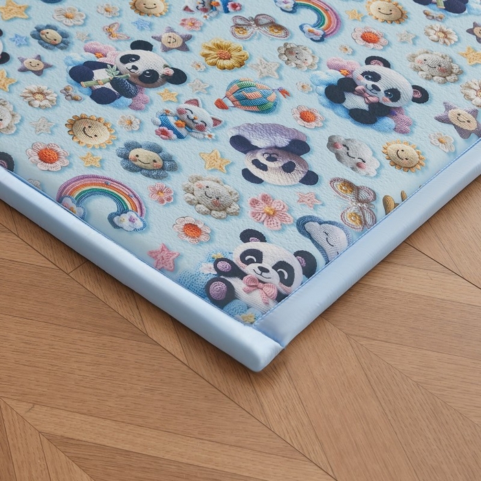 91家纺网 家纺一手货源 找家纺 薇梦蚊帐 2025新款凉感丝印花地垫 浪漫熊宝