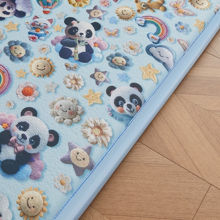 91家纺网 家纺一手货源 找家纺 薇梦蚊帐 2025新款凉感丝印花地垫 浪漫熊宝