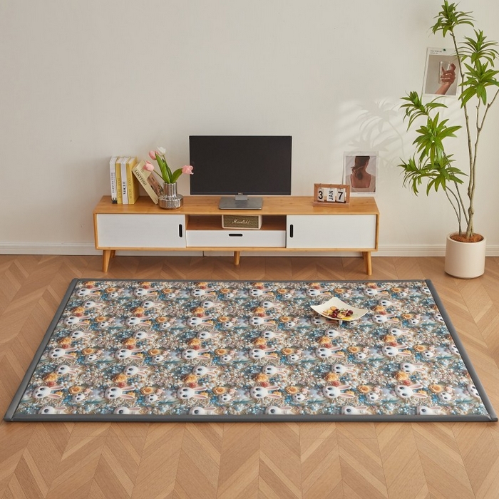 91家纺网 家纺一手货源 找家纺 薇梦蚊帐 2025新款凉感丝印花地垫 萌萌兔