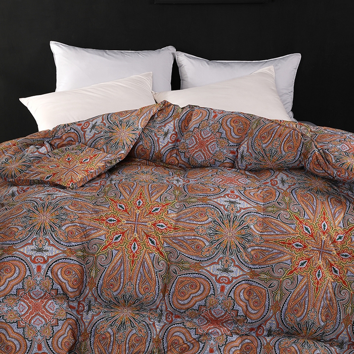 91家纺网 家纺一手货源 找家纺 （总）呆头鹅羽绒工厂店 2025新款100支柔塞丝印花羽绒被 白鹅绒鸭绒被子被芯羽绒工厂店