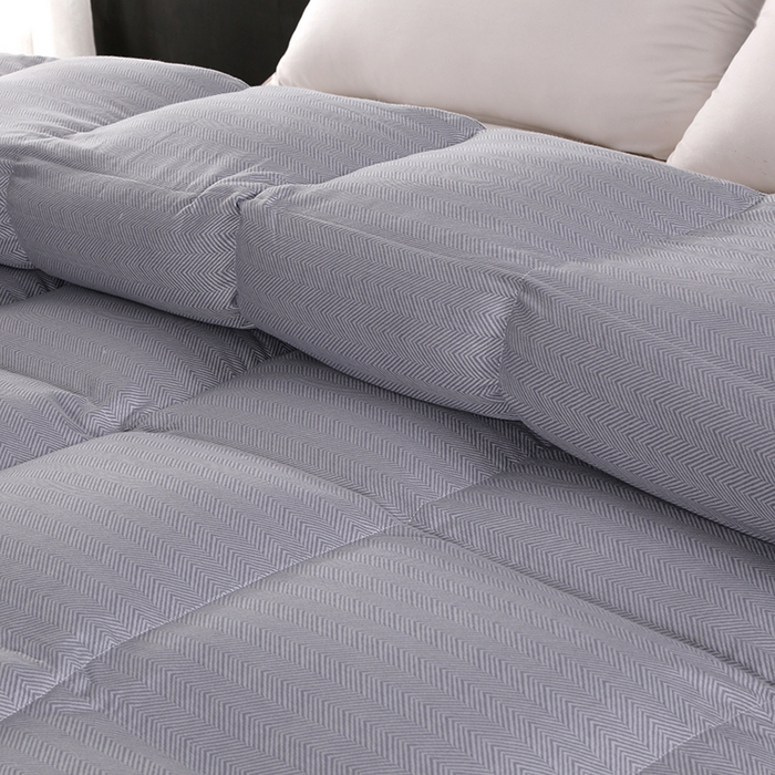 91家纺网 家纺一手货源 找家纺 （总）呆头鹅羽绒工厂店 2025新款80支羊绒棉千鸟格羽绒被 白鹅绒鸭绒被子被芯羽绒工厂店