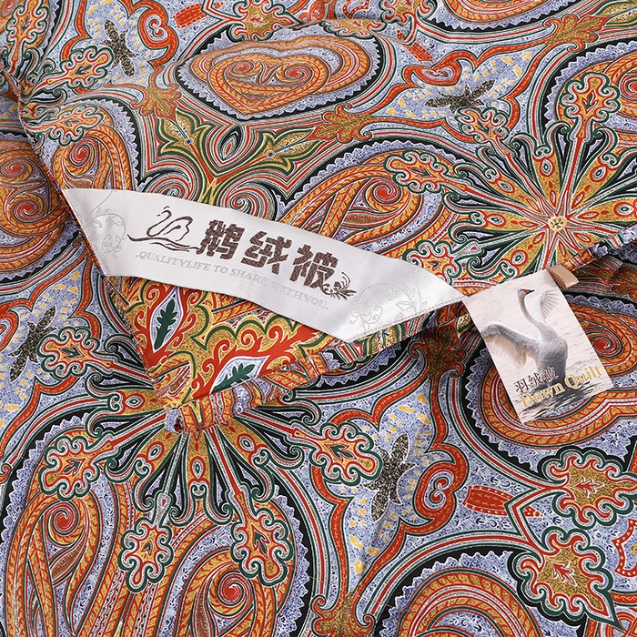 91家纺网 家纺一手货源 找家纺 （总）呆头鹅羽绒工厂店 2025新款100支柔塞丝印花羽绒被 白鹅绒鸭绒被子被芯羽绒工厂店