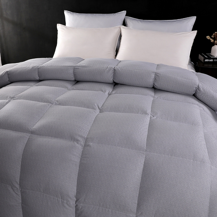 91家纺网 家纺一手货源 找家纺 （总）呆头鹅羽绒工厂店 2025新款80支羊绒棉千鸟格羽绒被 白鹅绒鸭绒被子被芯羽绒工厂店