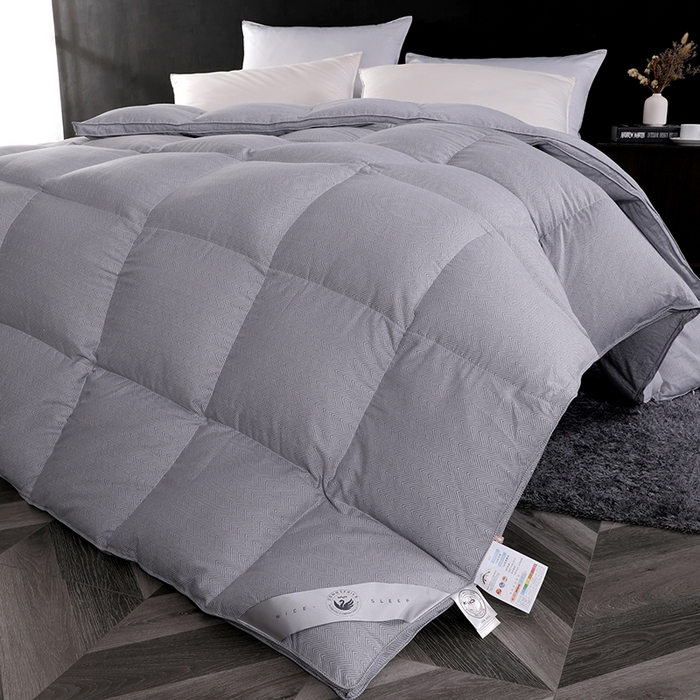 91家纺网 家纺一手货源 找家纺 （总）呆头鹅羽绒工厂店 2025新款80支羊绒棉千鸟格羽绒被 白鹅绒鸭绒被子被芯羽绒工厂店