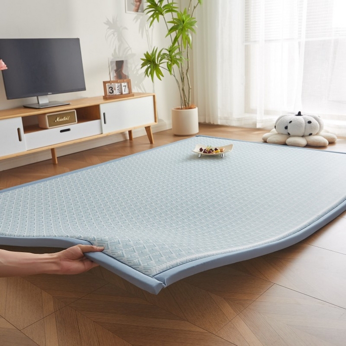 91家纺网 家纺一手货源 找家纺 薇梦蚊帐 2025新款凉感丝印花地垫 青春岁月