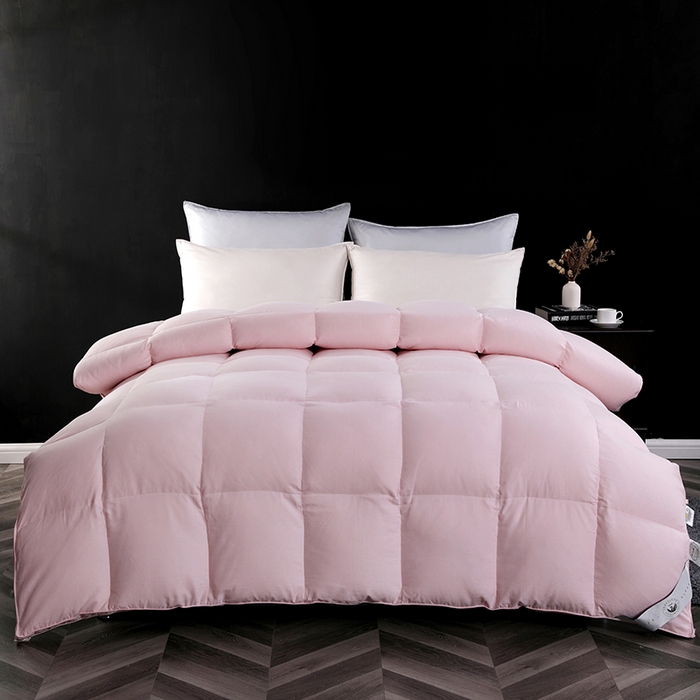 91家纺网 家纺一手货源 找家纺 （总）呆头鹅羽绒工厂店 2025新款80支羊绒棉千鸟格羽绒被 白鹅绒鸭绒被子被芯羽绒工厂店