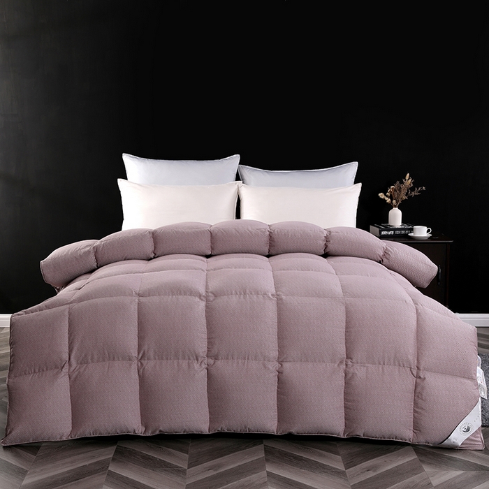 91家纺网 家纺一手货源 找家纺 （总）呆头鹅羽绒工厂店 2025新款80支羊绒棉千鸟格羽绒被 白鹅绒鸭绒被子被芯羽绒工厂店