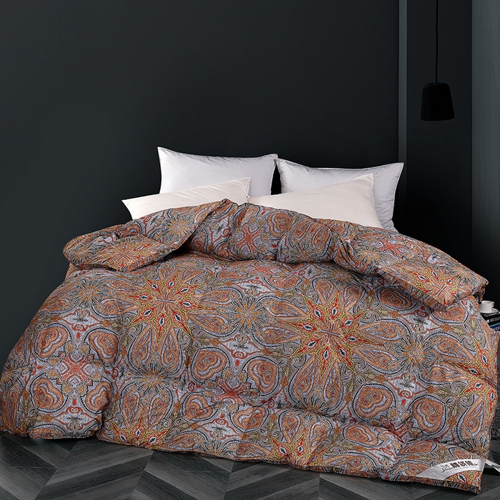 91家纺网 家纺一手货源 找家纺 （总）呆头鹅羽绒工厂店 2025新款100支柔塞丝印花羽绒被 白鹅绒鸭绒被子被芯羽绒工厂店