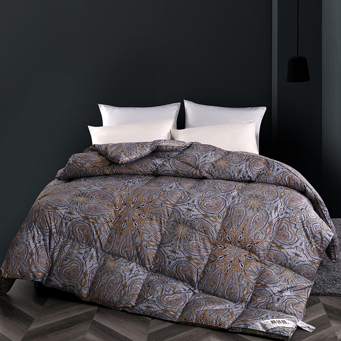 91家纺网 家纺一手货源 找家纺 （总）呆头鹅羽绒工厂店 2025新款100支柔塞丝印花羽绒被 白鹅绒鸭绒被子被芯羽绒工厂店