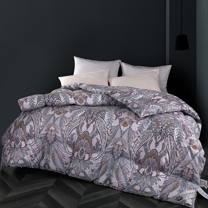 91家纺网 家纺一手货源 找家纺 （总）呆头鹅羽绒工厂店 2025新款100支柔塞丝印花羽绒被 白鹅绒鸭绒被子被芯羽绒工厂店