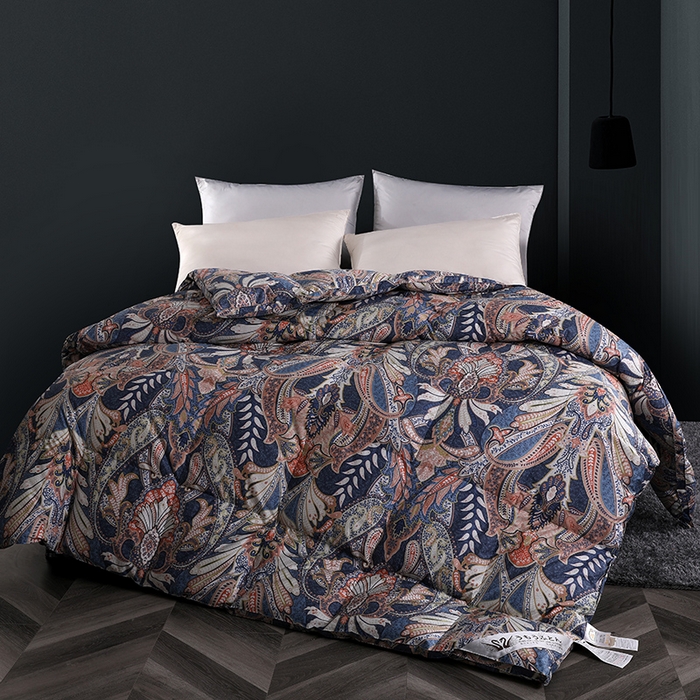 91家纺网 家纺一手货源 找家纺 （总）呆头鹅羽绒工厂店 2025新款100支柔塞丝印花羽绒被 白鹅绒鸭绒被子被芯羽绒工厂店