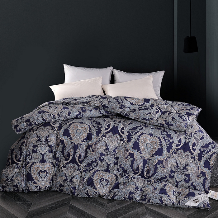 91家纺网 家纺一手货源 找家纺 （总）呆头鹅羽绒工厂店 2025新款100支柔塞丝印花羽绒被 白鹅绒鸭绒被子被芯羽绒工厂店