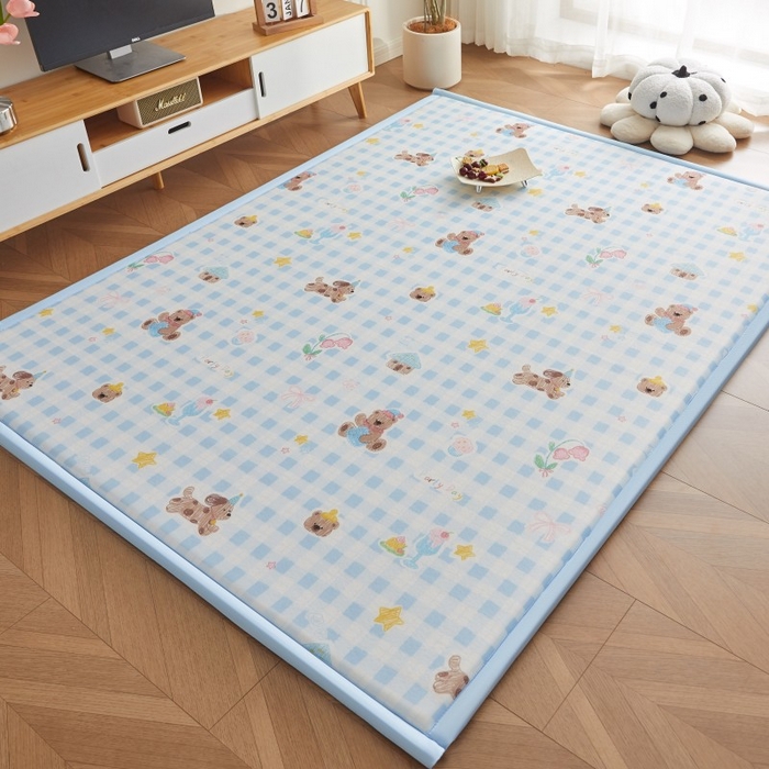 91家纺网 家纺一手货源 找家纺 薇梦蚊帐 2025新款凉感丝印花地垫 甜梦小熊