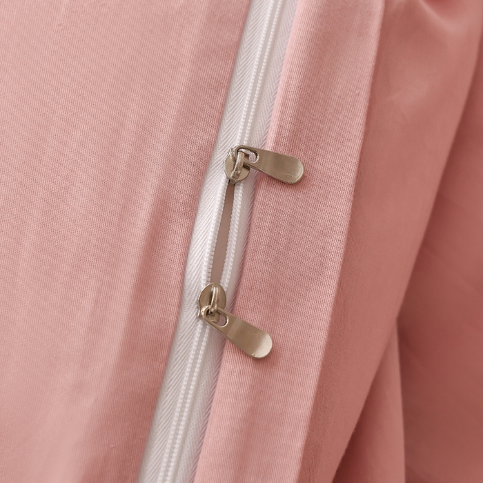 91家纺网 家纺一手货源 找家纺 宇彬家纺 2025新款直播热款13374全棉母婴级绣花字母款被套床单纯色重工清新四件套贡缎新疆长绒 Min-紫豆沙