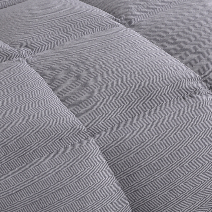 91家纺网 家纺一手货源 找家纺 呆头鹅羽绒工厂店 2025新款80支羊绒棉千鸟格羽绒被 白鹅绒鸭绒被子被芯羽绒工厂店 蓝灰千鸟格