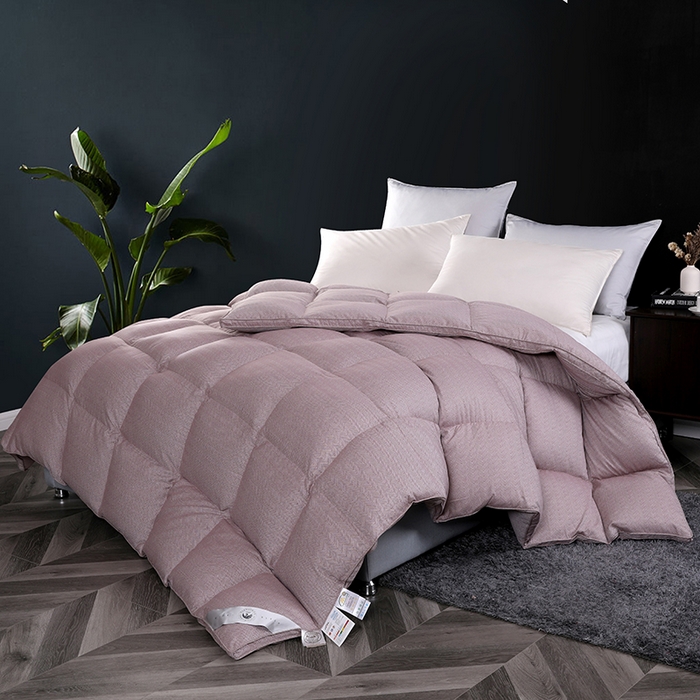 91家纺网 家纺一手货源 找家纺 呆头鹅羽绒工厂店 2025新款80支羊绒棉千鸟格羽绒被 白鹅绒鸭绒被子被芯羽绒工厂店 西红千鸟格