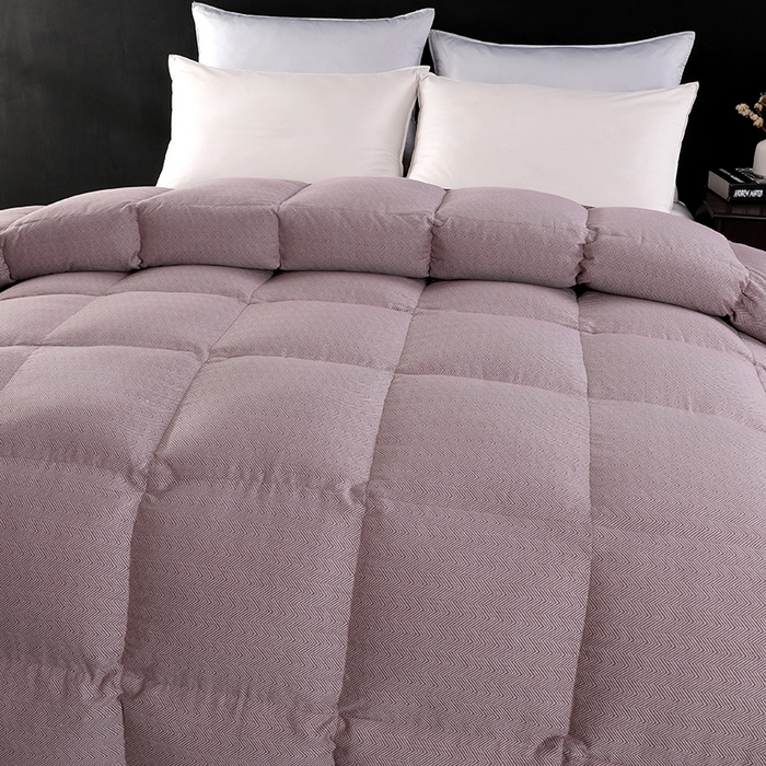 91家纺网 家纺一手货源 找家纺 呆头鹅羽绒工厂店 2025新款80支羊绒棉千鸟格羽绒被 白鹅绒鸭绒被子被芯羽绒工厂店 西红千鸟格