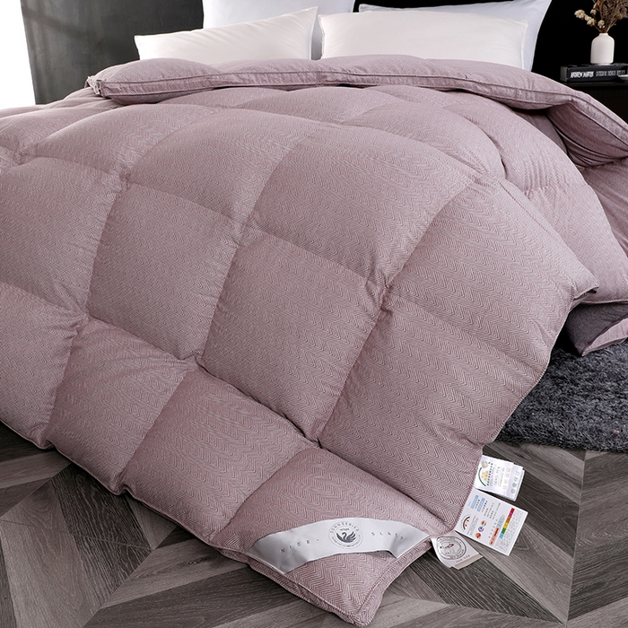 91家纺网 家纺一手货源 找家纺 呆头鹅羽绒工厂店 2025新款80支羊绒棉千鸟格羽绒被 白鹅绒鸭绒被子被芯羽绒工厂店 西红千鸟格