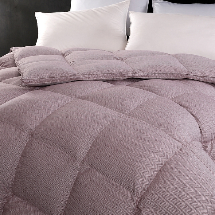 91家纺网 家纺一手货源 找家纺 呆头鹅羽绒工厂店 2025新款80支羊绒棉千鸟格羽绒被 白鹅绒鸭绒被子被芯羽绒工厂店 西红千鸟格