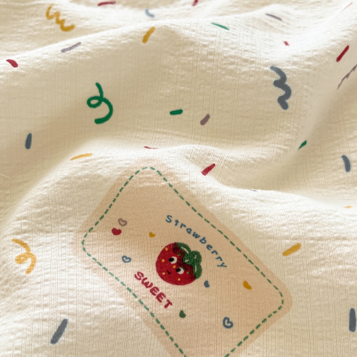 91家纺网 家纺一手货源 找家纺 玉海棠家纺 2025新款云感云感双层纱皱皱纱全棉花边款夏被四件套 芝士奶酪