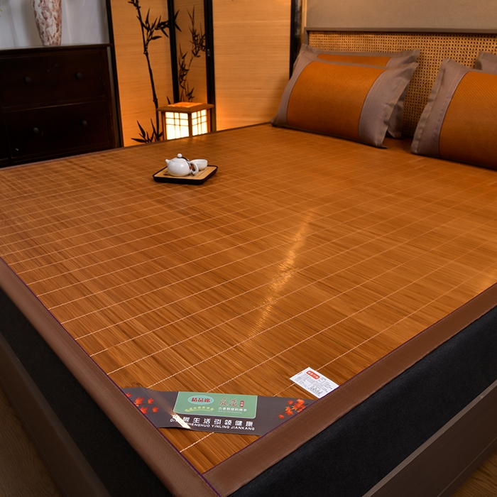 91家纺网 家纺一手货源 找家纺 苏迪网销供货 2025新款竹韵清凉国风水墨碳化竹席 水墨碳化直筒款