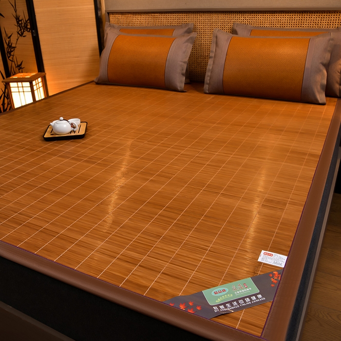 91家纺网 家纺一手货源 找家纺 苏迪网销供货 2025新款竹韵清凉国风水墨碳化竹席 水墨碳化直筒款