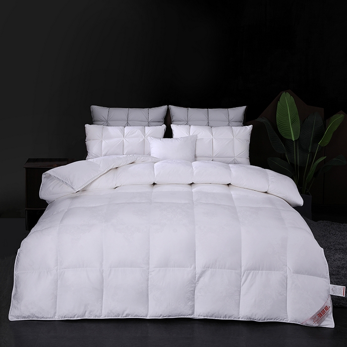 91家纺网 家纺一手货源 找家纺 呆头鹅羽绒工厂店 2025新款80支全棉大提花羽绒被 白鹅绒鸭绒被子被芯羽绒工厂店 白色