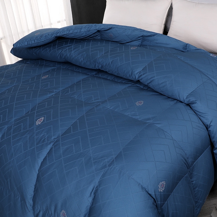 91家纺网 家纺一手货源 找家纺 呆头鹅羽绒工厂店 2025新款80支全棉苏绣提花羽绒被 白鹅绒鸭绒被子被芯羽绒工厂店 宝蓝