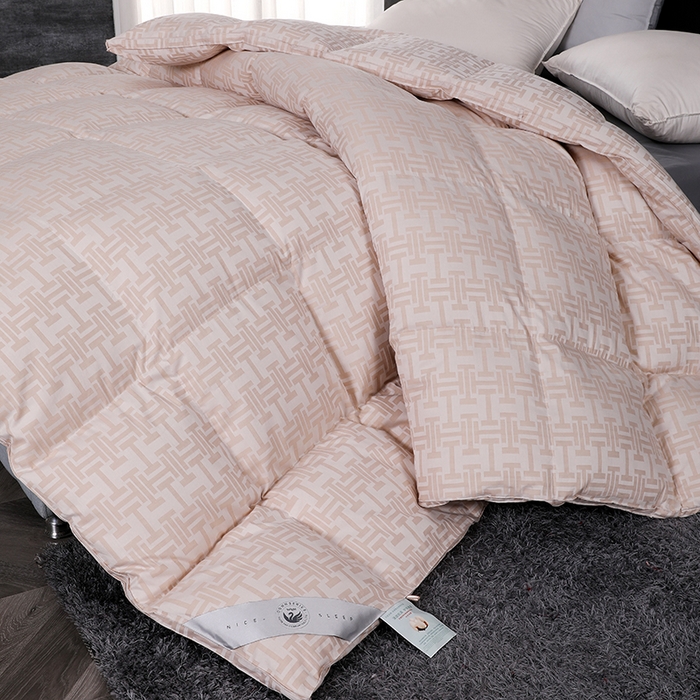 91家纺网 家纺一手货源 找家纺 呆头鹅羽绒工厂店 2025新款80支丝光棉彩棉羽绒被 白鹅绒鸭绒被子被芯羽绒工厂店 巴洛特格子卡其