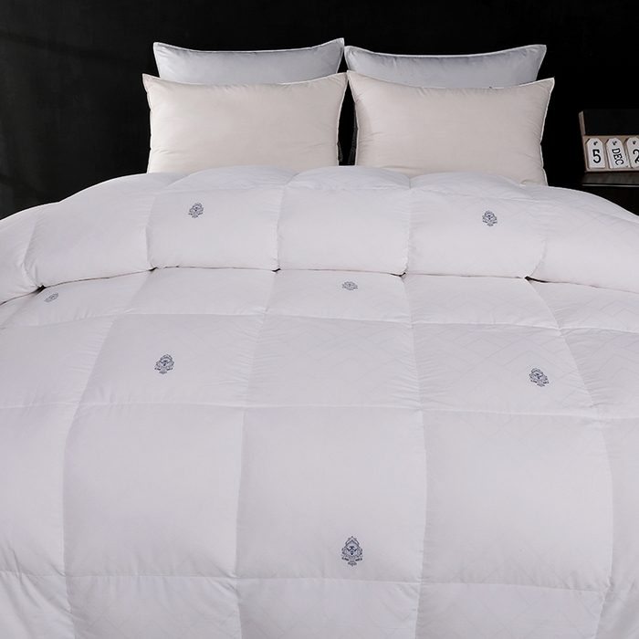 91家纺网 家纺一手货源 找家纺 呆头鹅羽绒工厂店 2025新款80支全棉苏绣提花羽绒被 白鹅绒鸭绒被子被芯羽绒工厂店 白色
