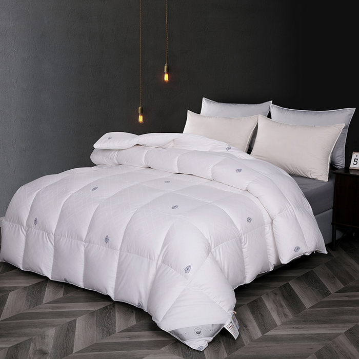 91家纺网 家纺一手货源 找家纺 呆头鹅羽绒工厂店 2025新款80支全棉苏绣提花羽绒被 白鹅绒鸭绒被子被芯羽绒工厂店 白色