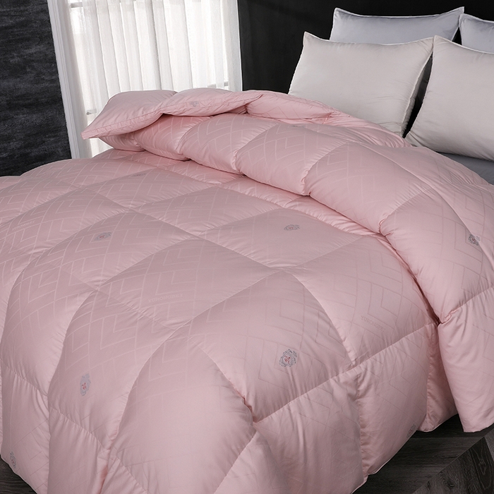 91家纺网 家纺一手货源 找家纺 呆头鹅羽绒工厂店 2025新款80支全棉苏绣提花羽绒被 白鹅绒鸭绒被子被芯羽绒工厂店 豆沙